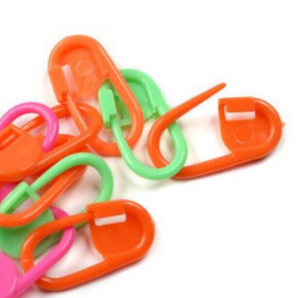 50pcs Locking Stitch Marker Lock Pins Plastic Ring Markers For Knitting Crochet Mark Rows Keep Knitted Track