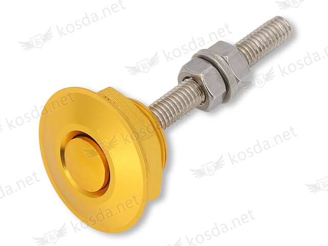 Universal Aluminum Push Button Car Quick Release Latch Hood Pin Lock Clip Kit: Gold