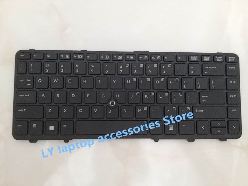 For HP PROBOOK 640 G1 645 G1 original laptop US keyboard with finger point with border black keyboard 736653-001 738688-001