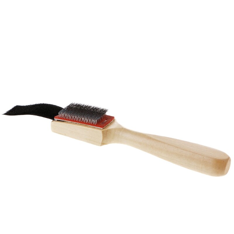 Schoen Borstel Hout Suede Zool Draad Cleaners Dans Schoenen Borstel Voor Schoeisel Dans Schoen Stalen Borstel Lang Handvat 17cm X 2.8Cm