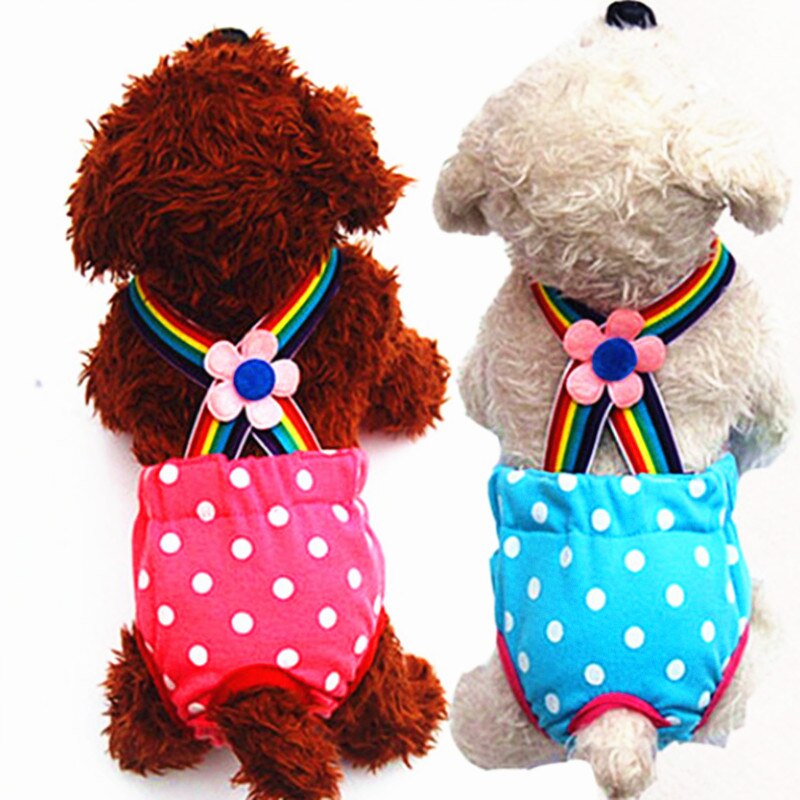 Female Dog Shorts Diaper Pet Sanitary Physiological Short Pants Dot Girl Dogs Underwear Washable Knickers