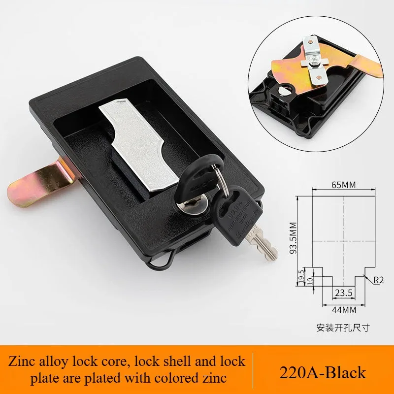 Cerradura de puerta de gabinete, hoja de hierro, archivador, biela, cerradura, herrajes para muebles DIY: Negro