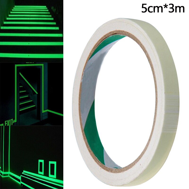 1Pcs Lichtgevende Lichtgevende Strip Home Improvement Stage Antislip Lichtgevende Pet Tape Pvc Afdrukken Self-Lichtgevende Film lichtgevende Tape: 5CMX3M