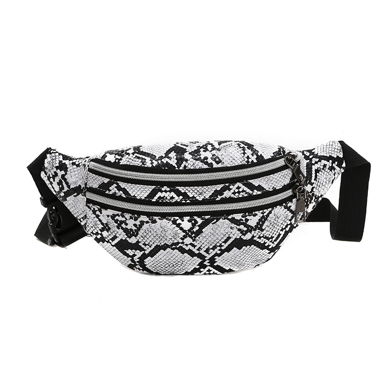 GLRSBUTY Serpentin Taille Tasche Frauen fanny Pack PU Reise Partei Hüfte miserabel Tasche Damen Gürtel Tasche Tasche Geldbörse für telefon Karte: Weiß
