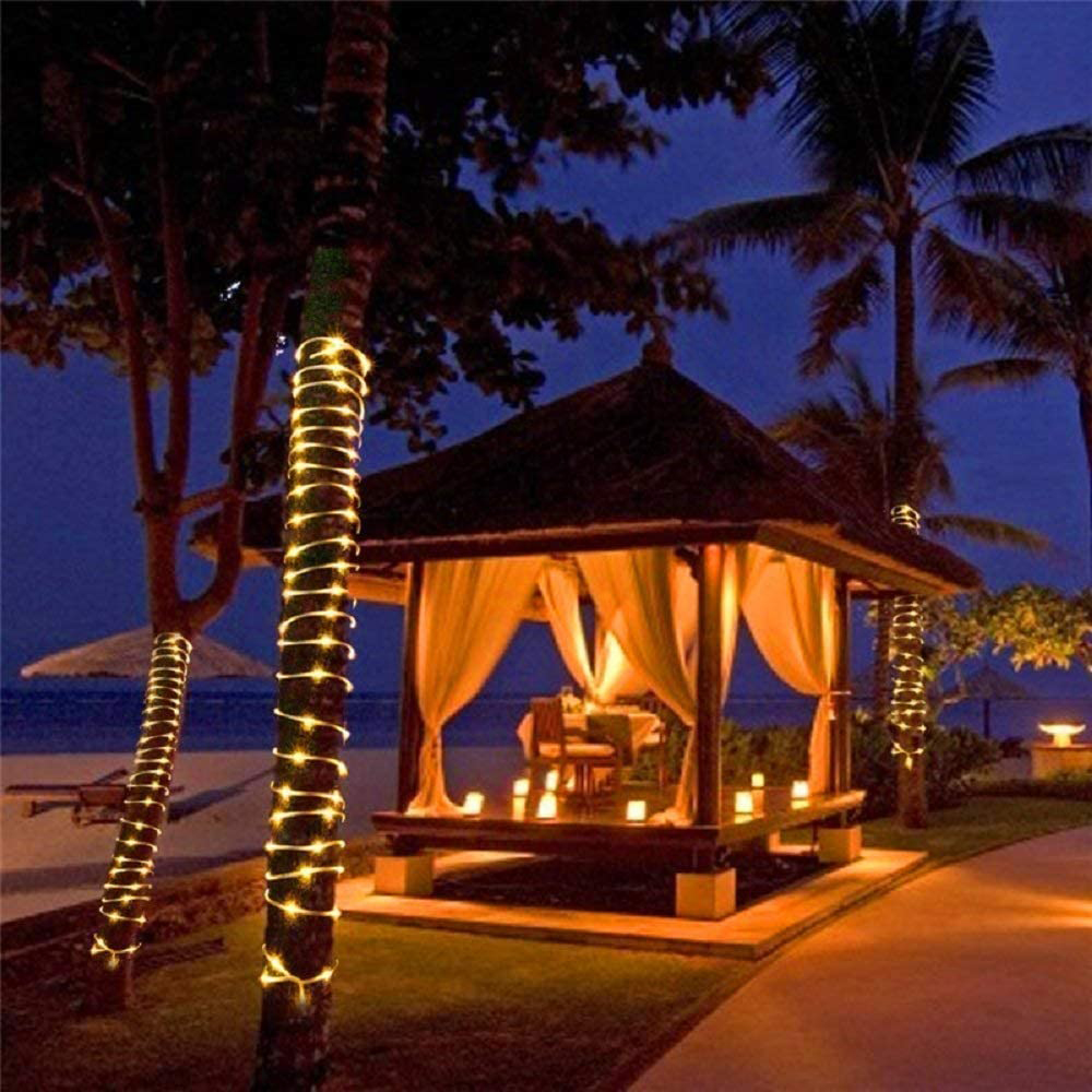 22M/12M LED Rope Light String Garland Waterproof 8 Modes Rainbow Tube Rope Led Strip For Christmas Outdoors Decoration