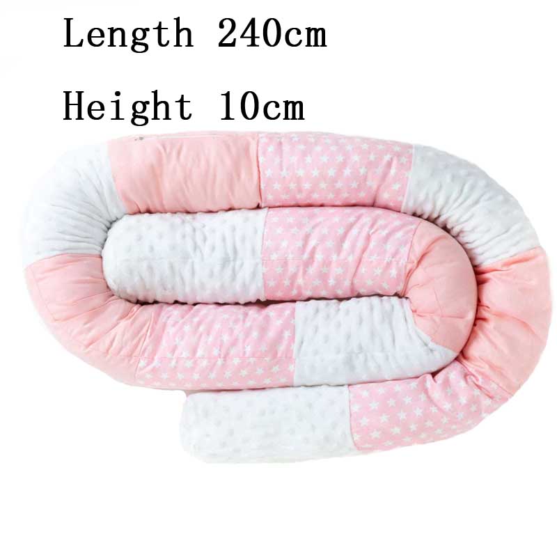 Long Pillow Children Bed Fence Baby Anticollision Pillows Bedside Soft Crib Bumper Children Newborn Cradle Bumpers: pink pinjie