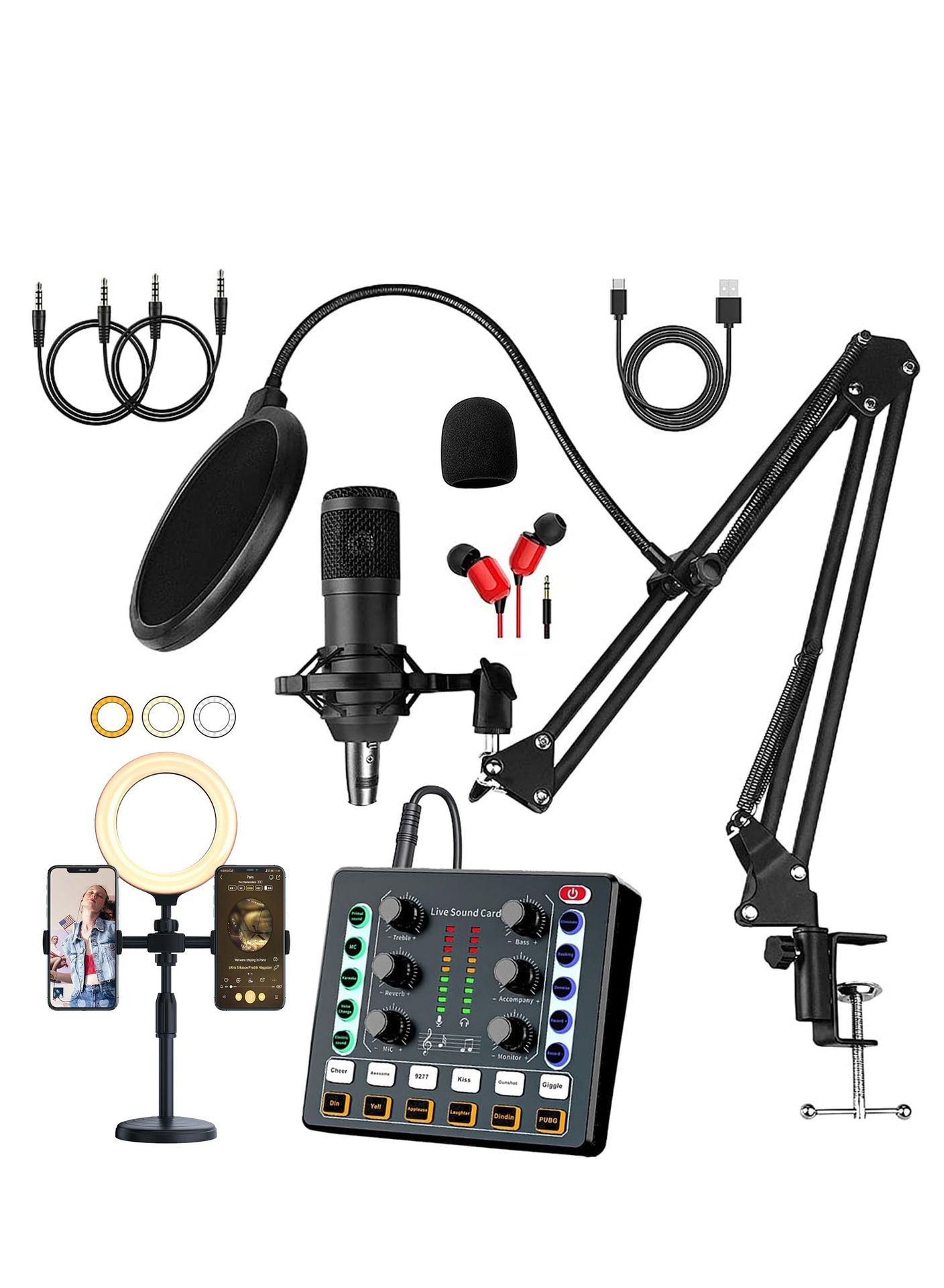 Live Geluidskaart Set Bm800 Arm Gelede Microfoon PC Brazilië Consumentenelektronica USB Condensador Microfoon Professionnel