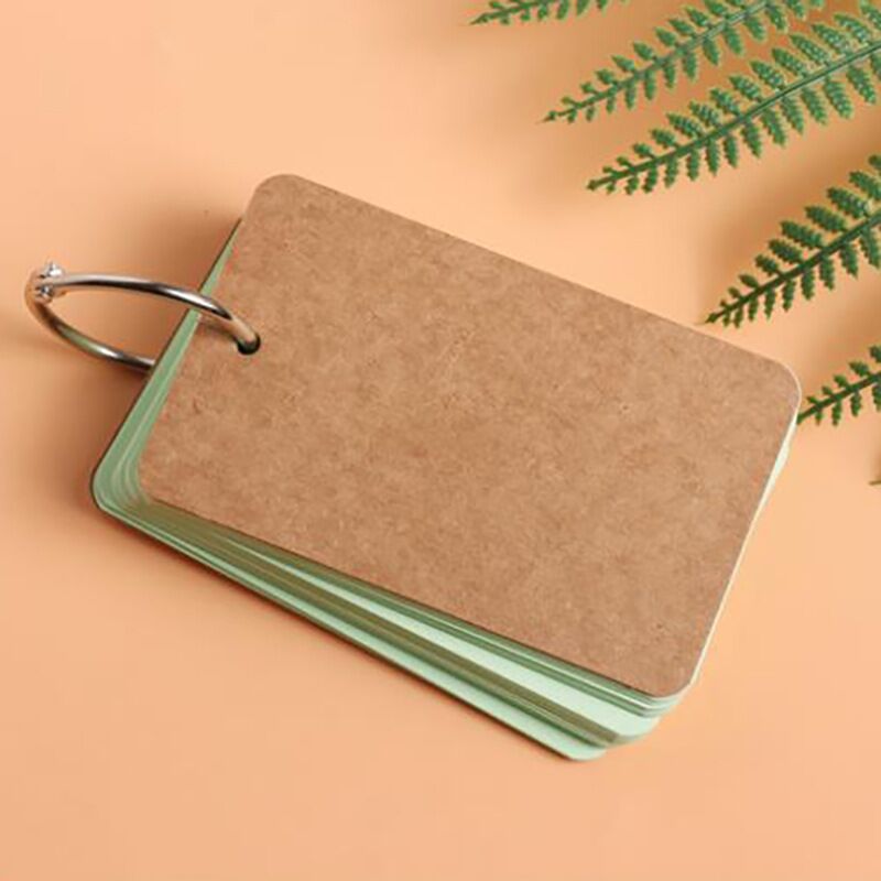 Minkys 50 Vellen Coil Verdikte Gekleurde Blanco Woordenschat Woord Kaart Geheugen Studie Notepad Graffiti Card Memo Pad Briefpapier: green