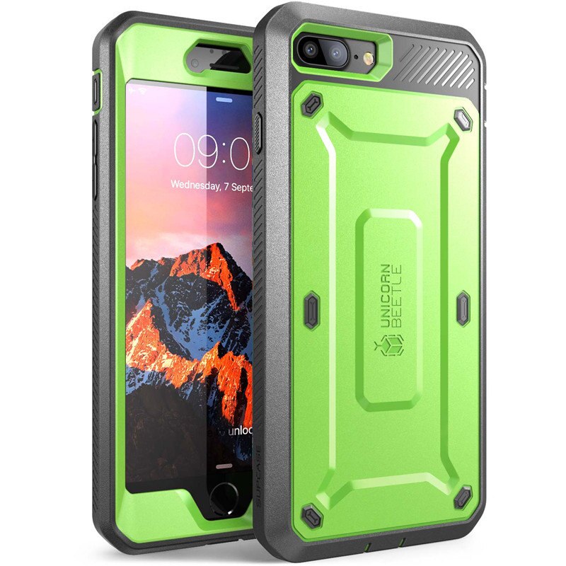 Für iphone 5 5s SE/6 6 S/6 6S Plus/7 8/7 8 Plus/X XS fall UB Pro Full-Körper Robuste Holster Abdeckung mit Integrierten Bildschirm Protector: For 6 6S / Green