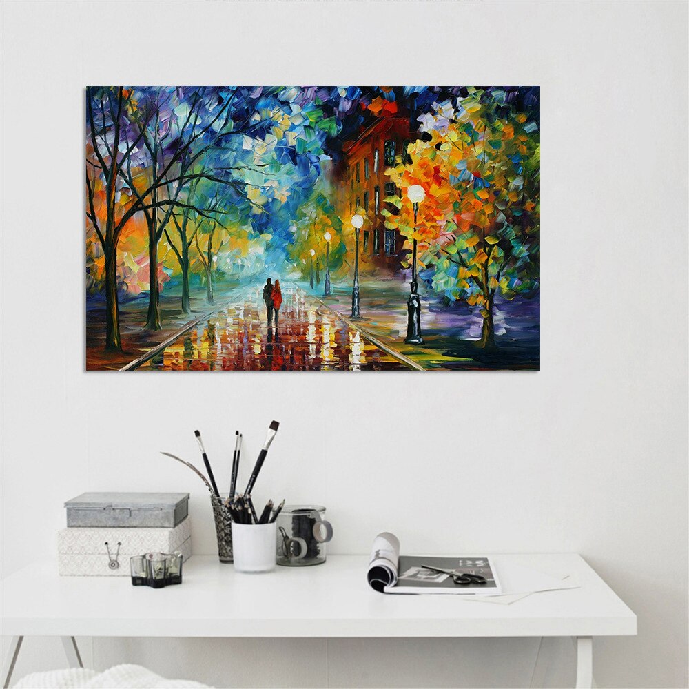DIY Finished Oil Painting Without Frame Rainny Days Picture Art Craft for Home Decors Living Room Artworks 40*60cm