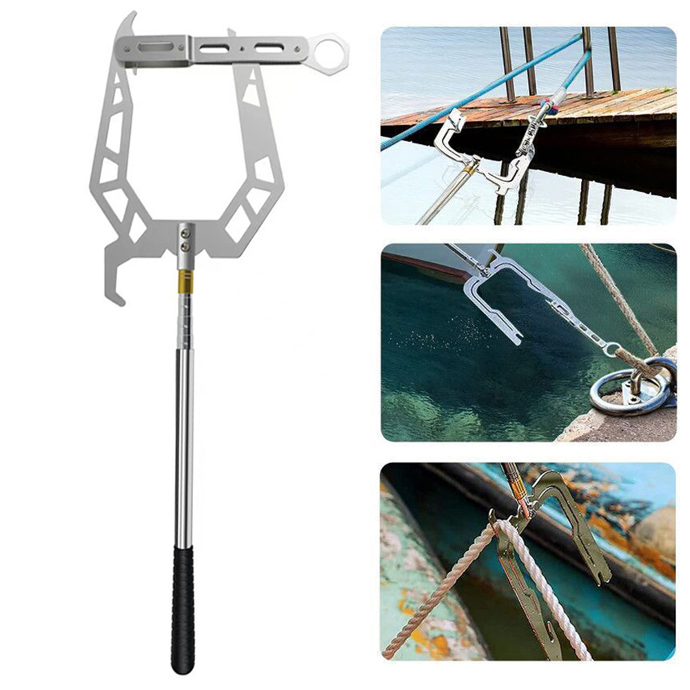 Multifunktion ales Teleskop Dock Boot Haken Seil Dock Line Fest macher Seil Boot Linie Fest macher Seil Einfädler