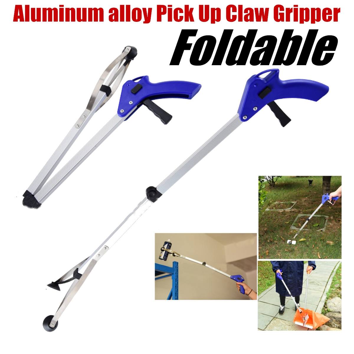 31 inch Folding Pick Up Helping Hand Reacher Grabber Pickup Tool Long Handy Arm Mobility Aid Extension Tool Trash Mobility