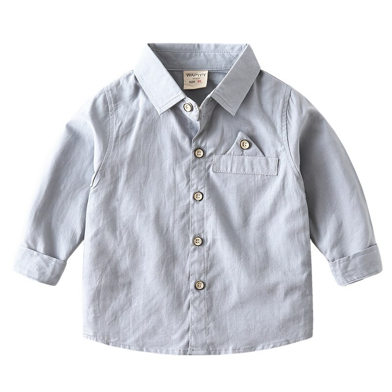 Chemise à manches longues pour garçon, vêtement pour enfant coréen en pur coton, automne
