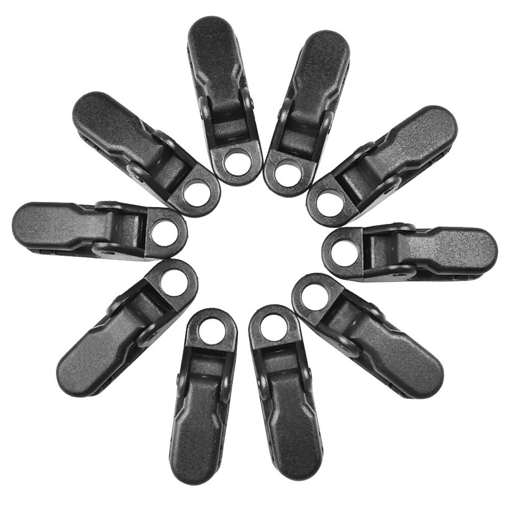 10/20 stk presenning fortelt klemme clips telt snaps bøjler camping telt stram lås greb klemme med karabinhage til udendørs camping