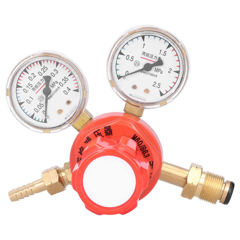 Pneumatic Tools Propane Gas Regulator All Brass Pressure Gauge Regulate Valve Reducer M60/863 2Mpa Gas Pressure Measurement