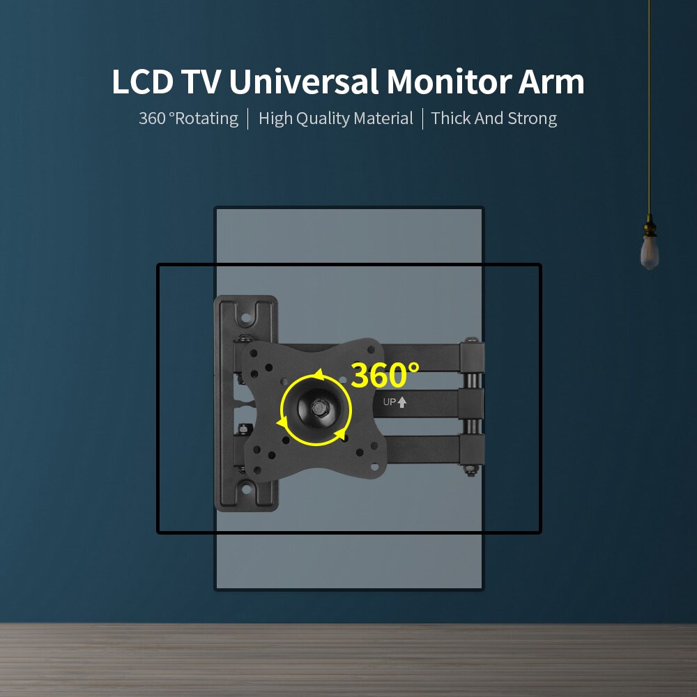 TV Universal Monitor Arm 360 °Rotating Material Thick And Strong Free Stretch Adjustment Easy to Install