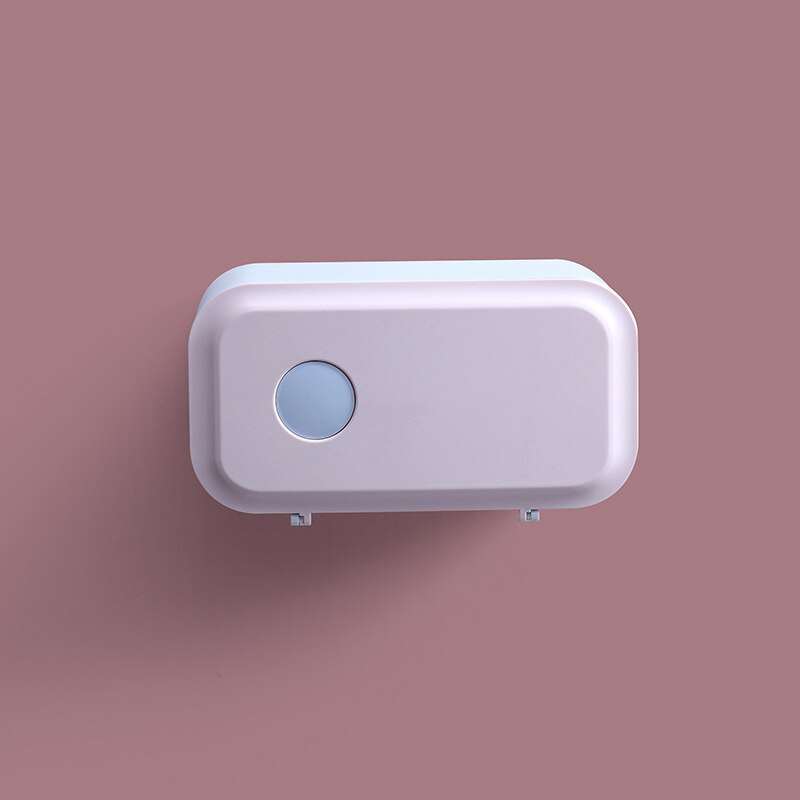 GURET multifonction porte-papier hygiénique étanche boîte à mouchoirs toilette mural boîte de rangement salle de bain accessoires ensembles: Pink