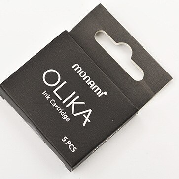 Korean Monami OLIKA Transparent Candy Color Ink Fountain Pen Set 0.38mm Meduim EF Nib School PVC Plastic Sign Pen Ink Cartridge: Balck Ink