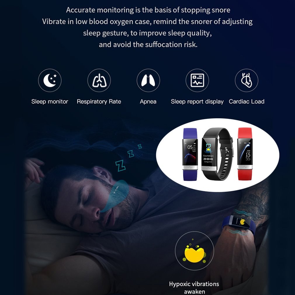 V19 ECG Smart Bracelet TPU Oxygen Sleep Monitoring Information Push Health Monitoring Motion Tracking Waterproof Life Waterproof