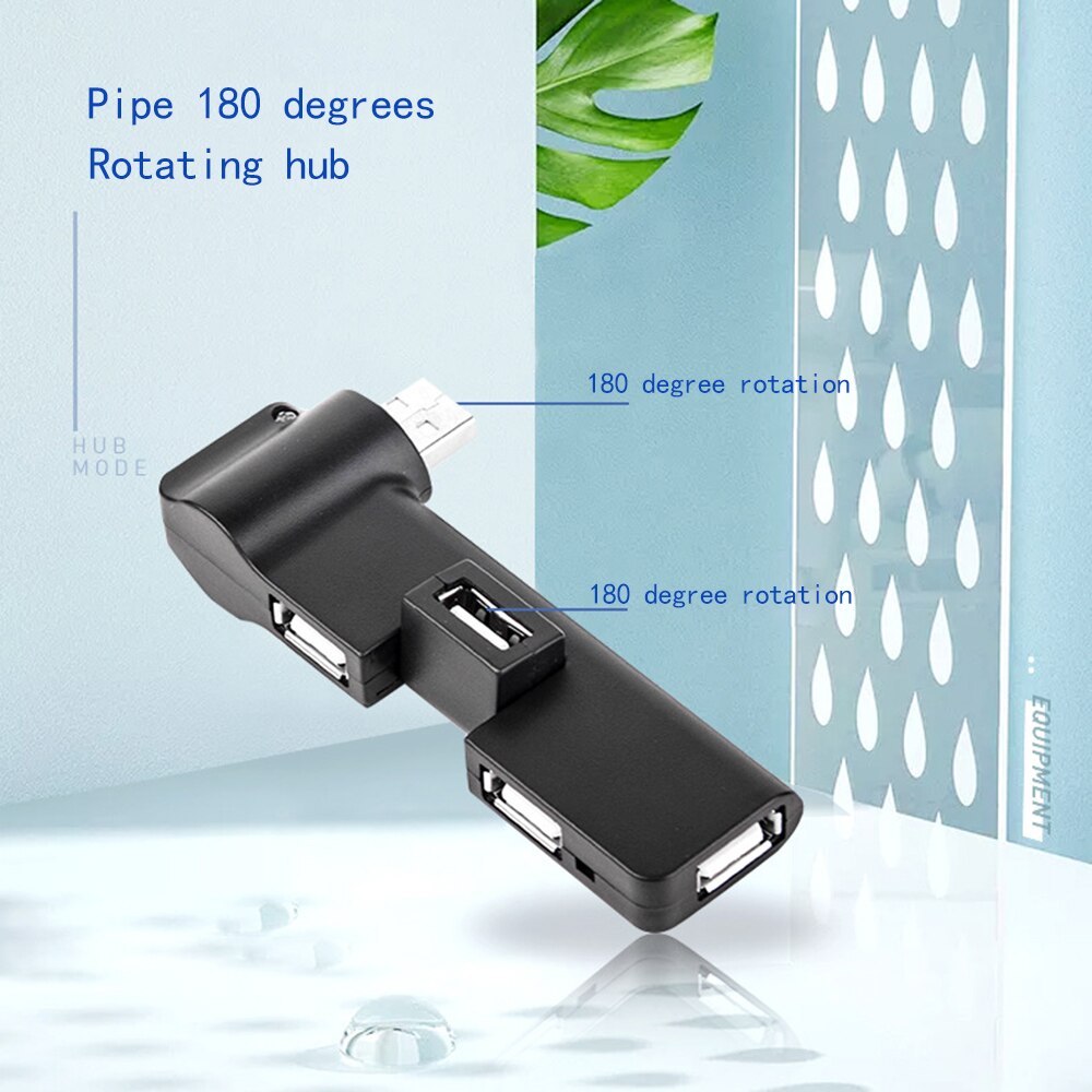USB Hub 3 Ports USB 2.0 Splitter Rotary For PC Laptop Notebook Keyboard Mouse Hard Disk MacBook Gamer