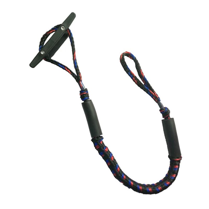 Jaycreer bungee dock lines docking tau fortøyning tau sjokksnorer for båt, pwc, jetski, pontong, kajakk, kano, båt, vannscooter: Svart blårød