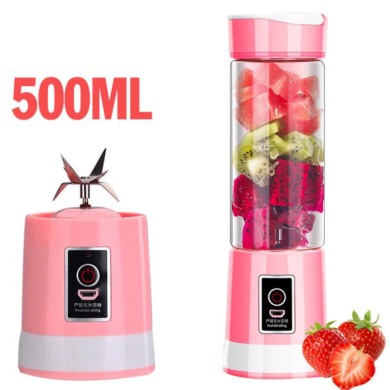 500 Ml Draagbare Juicer Elektrische Usb Oplaadbare Keuken Machine Mixer Cocina Sap Cup Maker Blenders Keukenmachine: Pink