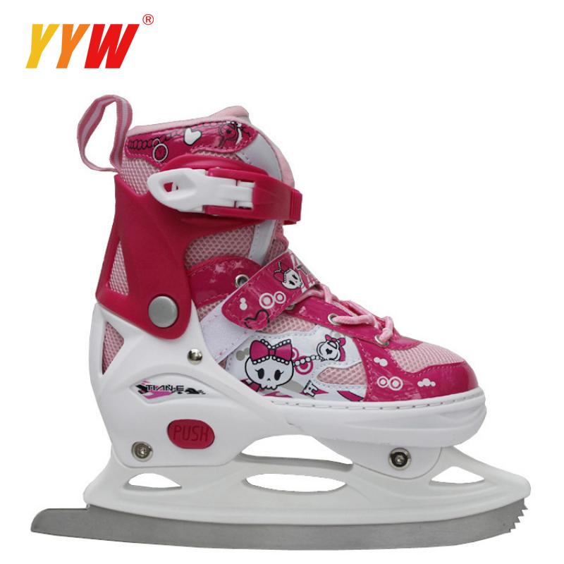 Patines de hielo ajustables para niños y adultos, zapatos de cuchillo de hockey sobre hielo, zapatos cálidos de hockey sobre hielo, patinaje de velocidad, Patin