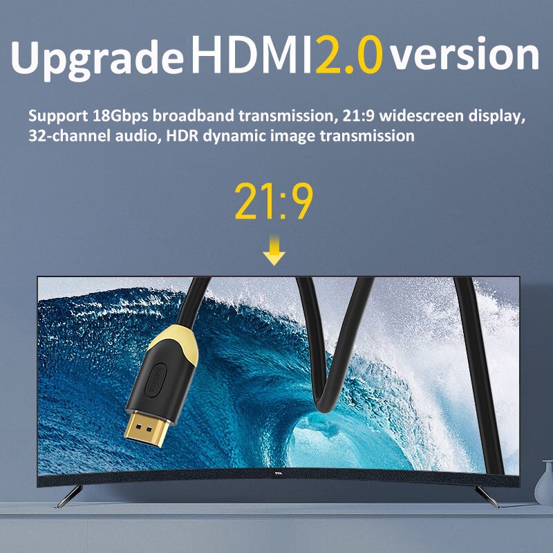 thumbnail image 2 of HDMI Cable 4K HD Cable Data Cable Computer TV Monitor Set-Top Box Hdmi Cable Conversion Head 1307 Wangz1 I.1589555991 2 of 9