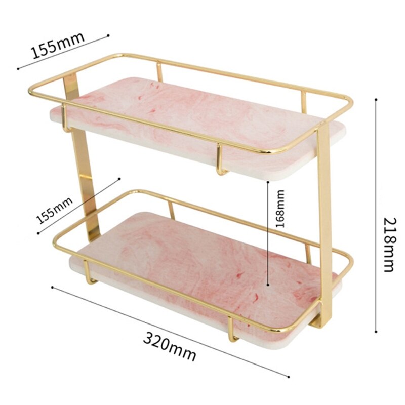2 Layers Desktop Storage Rack Multifunction Shelf Organizer Holder for Kitchen Bathroom: 5AC902062-PK-S