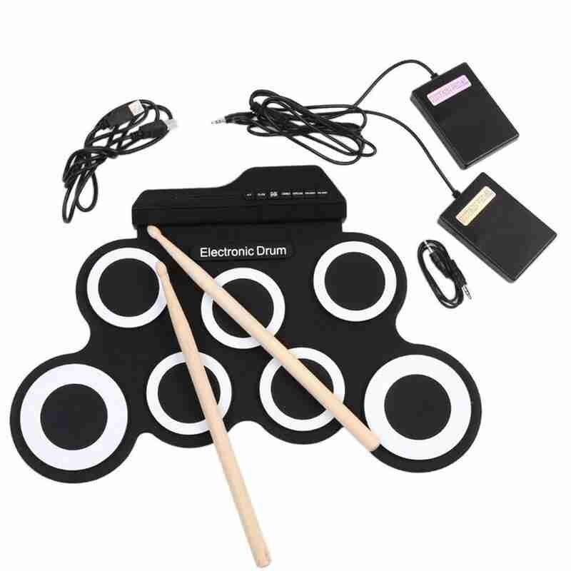 Digitale Elektronische Drum Kit, Kit Met 7 Pads Voor Elektrische Drums, Met Usb, 7 Drumsticks En Pedaal Ondersteuning