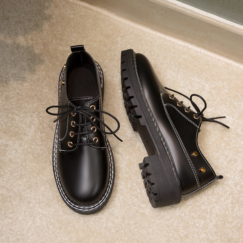 Brune oxfords kvinder bløde lædersandaler kvinder sorte vintage sko loafers platform sandeler brune oxfords til kvinder