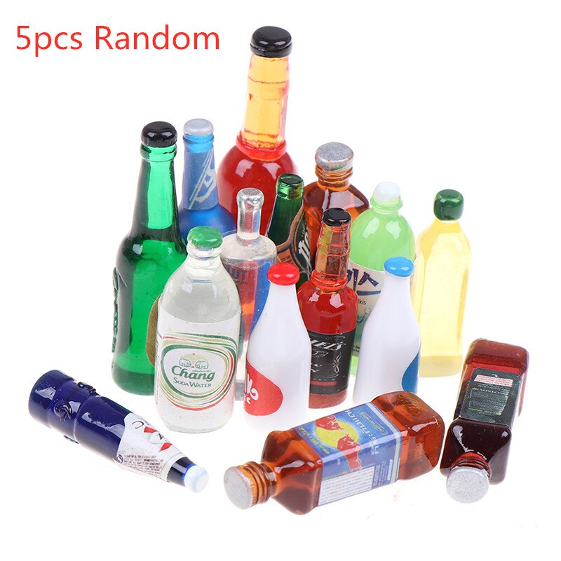 1/2/3/4/5/6/10PCS Mini Water Bottles Dollhouse Miniature Doll Food Dollhouse Kitchen Living Room Accessories Kids Toys: 15