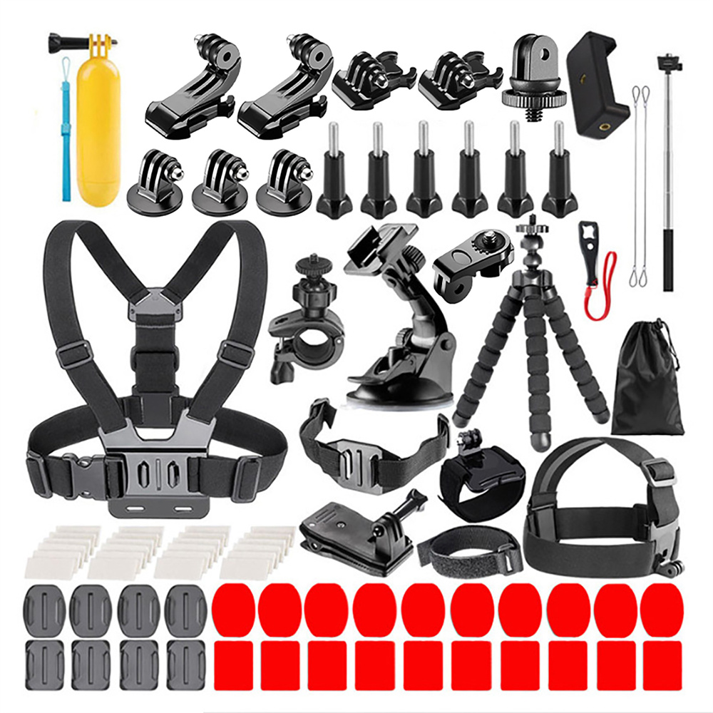 Action Camera Accessories Kit for Gopro Hero 12 11 10 9 8 7 6 5 4 Max Mount Session YI 4K SJCAM EKEN Osmo AKASO APEMAN Accessory: Champagne#d5b489