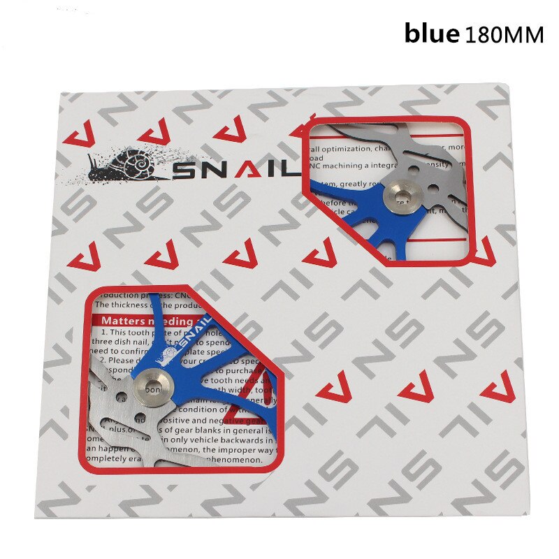 Snegl 160/180/203mm sykkel flytende bremseskive rotor sykling bettery sykkel bremsetilbehør ultralett passform shimmano bremser: Blå 180mm