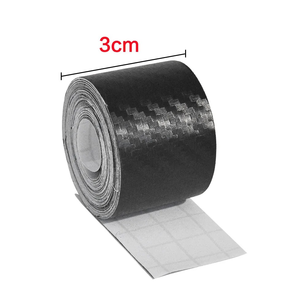 Nano Carbon Fiber Car Adhesive Tapes DIY Paste Strip Auto Door Sill Side Mirror Anti Scratch Stickers Waterproof Protection Film: Translucent / 1m