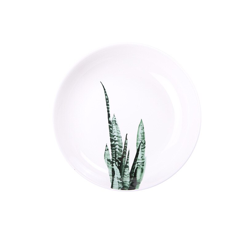 Nordisk stil planter mønster middag tallerkener hjem indretning mad retter ins bordservice keramisk blad plade hjem frugt skål: D