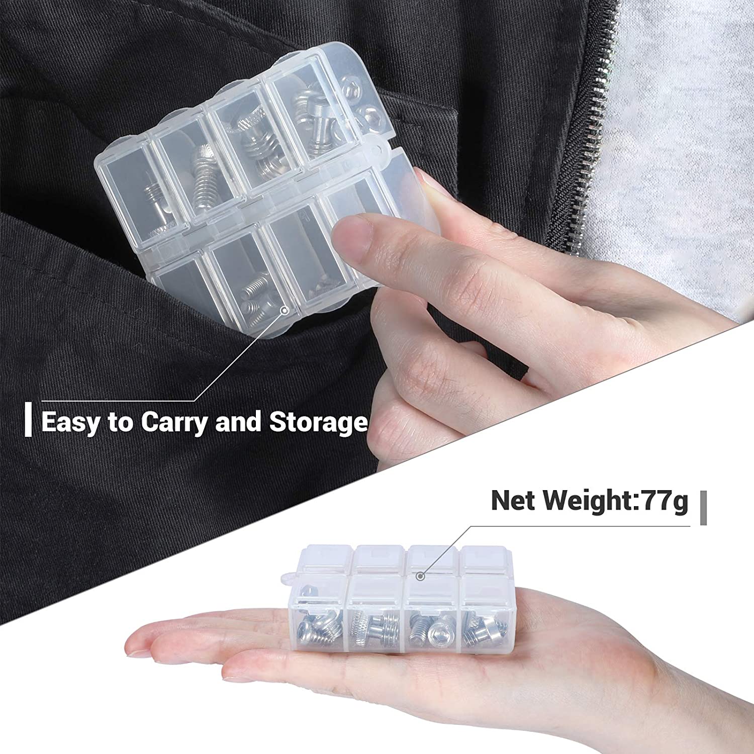 Smallrig 1/4 ", 3/8", M2, M2.5, M3, m4 Volledige Kit Schroef Set Voor Camera Kooien Accessoires Mount &amp; Handles &amp; Platen Diy Rig - 2326