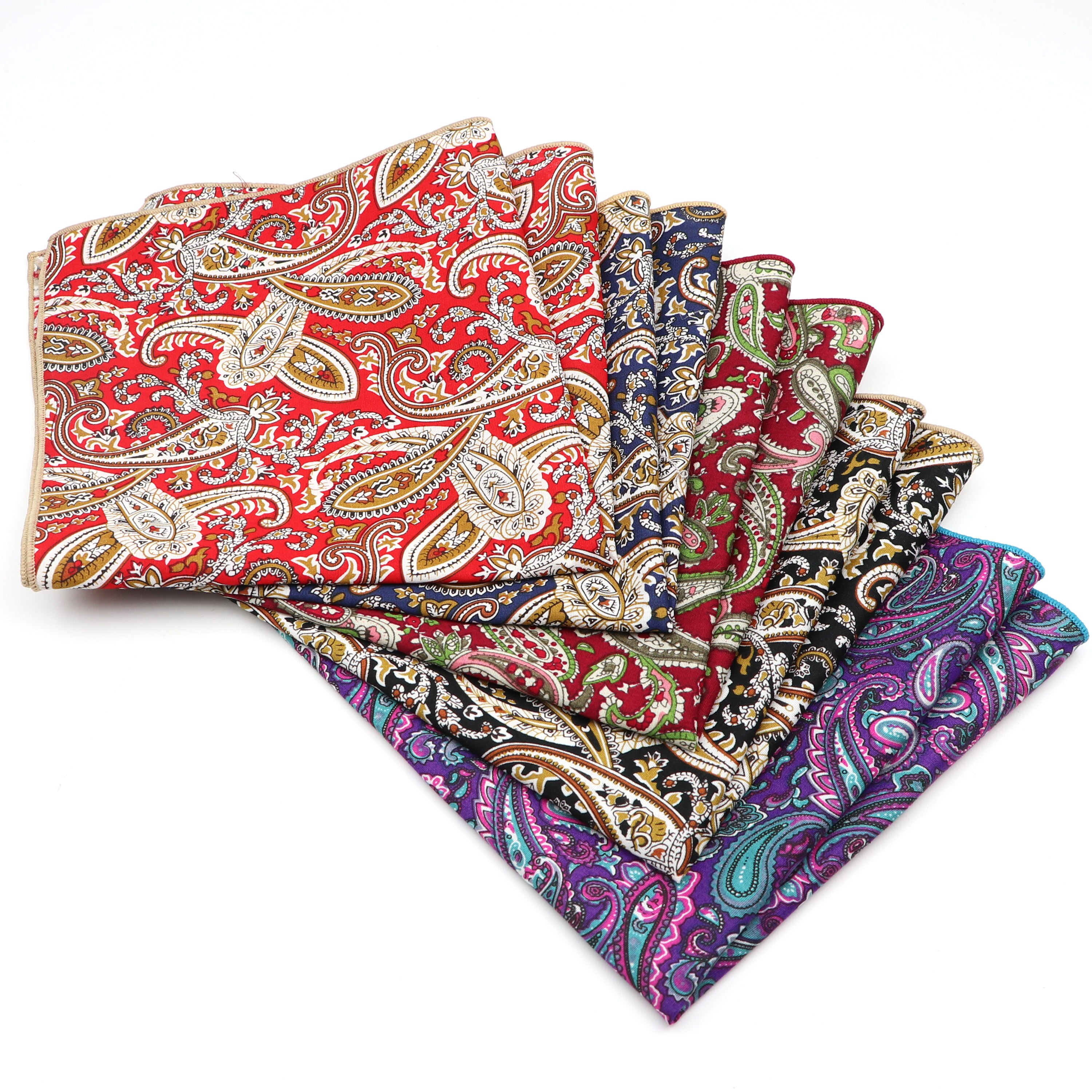 Tejido para pañuelos de algodón con estampado colorido de flores a cuadros cuadrado para hombre pañuelos de tela Casual con bolsillos cuadrados