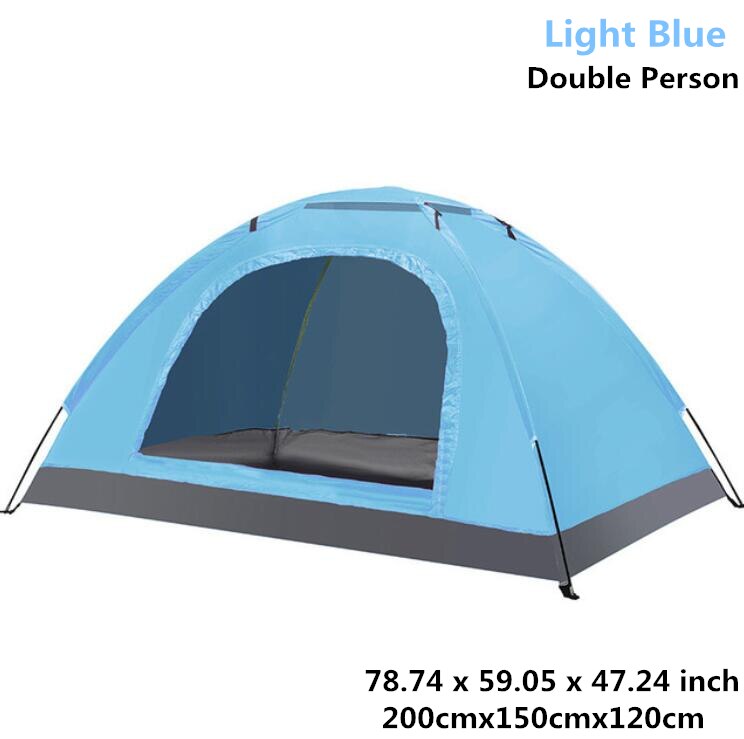 Tiendas de campaña al aire libre Camping impermeable portátil tienda de campaña anti-UV 2 Persona sombra de sol ultraligero tienda 200x120x110cm: Light Blue -2 Person