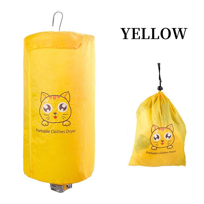 Sähköinen vaatteiden kuivausrumpu kotitalouskäyttöön tarkoitettu vaatteiden kuivauskone nopeasti kuivuva ruostumattomasta teräksestä valmistettu teline 500w 1-4 tunnin ajastus: Keltainen