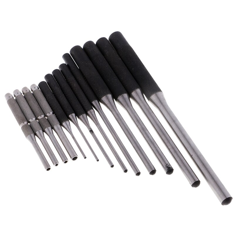 Roll Pin Punch Set With Replaceable Hammer - 12 Piece Gunsmith Tool Kit With Bench Block