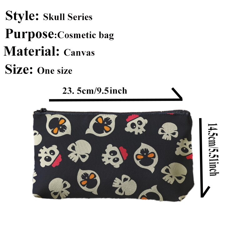 Skull Print Vrouwen Outdoor Opbergtas Toiletartikelen Organiseren Cosmetische Tas Draagbare Rits Vrouwelijke Reizen Make Up Gevallen