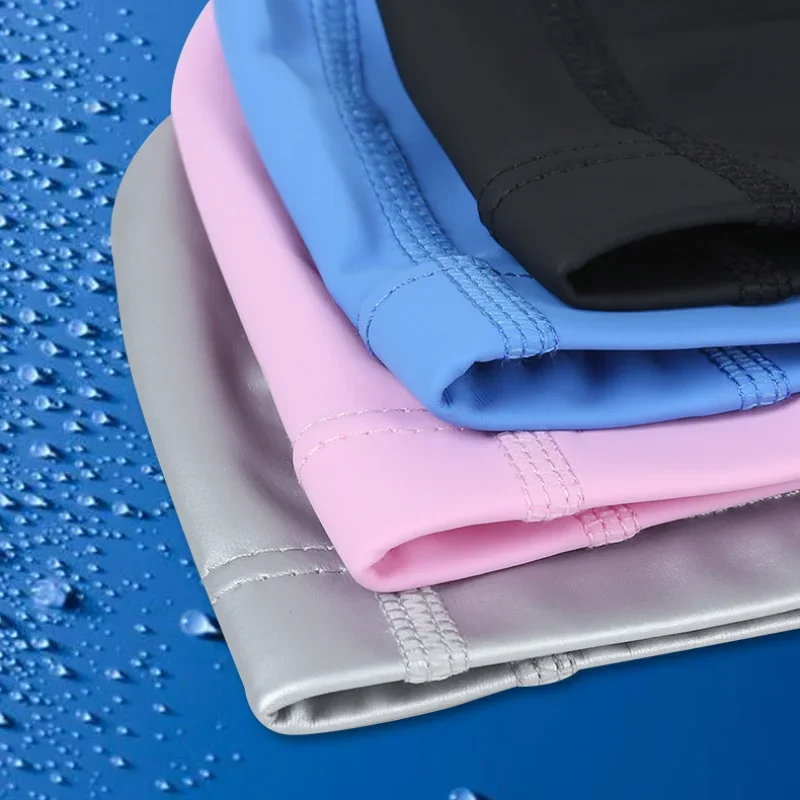Swimming Caps PU Waterproof Unisex Women Men Swim Hat Stretch Elastic Swimming Pool Accessories Swimming Cap Ear Protection