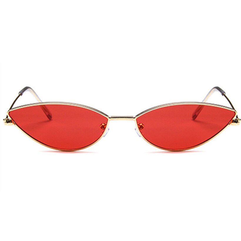 Metal Frame Women Cat Eye Sunglasses Cute Sexy Brand Summer Retro Small Frame Black Red Cateye Sun Glasses UV400: Red