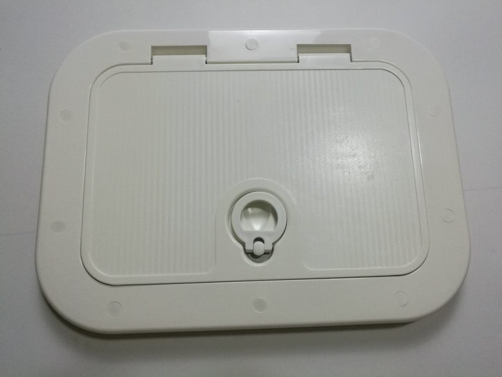Boat RV Motohome Hinged Access Inspection Deck Hatch White L 14.9”×W11” 9138