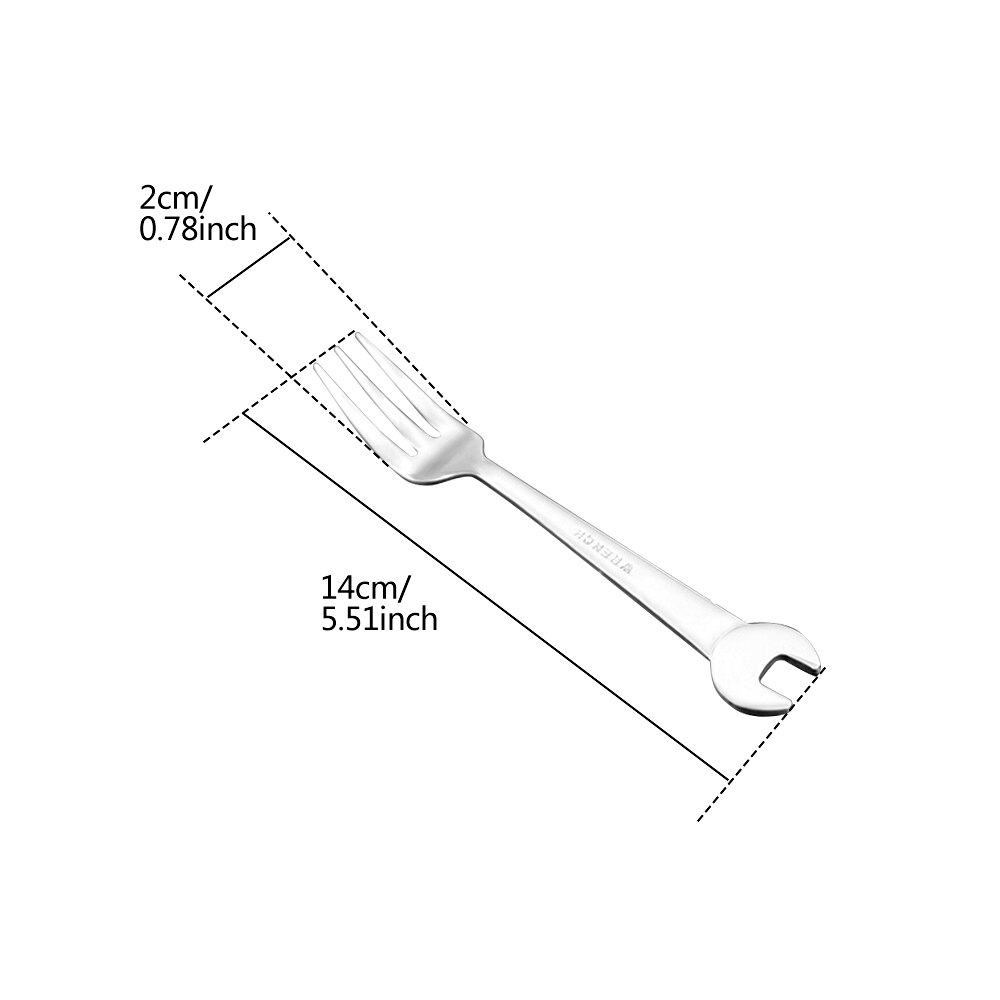 Stainless Steel Dinnerware Set Wrench Shape Fork Spoon Knife Tableware For Dinner Western Utensils Table Cutlery Set: Sliver Fork S