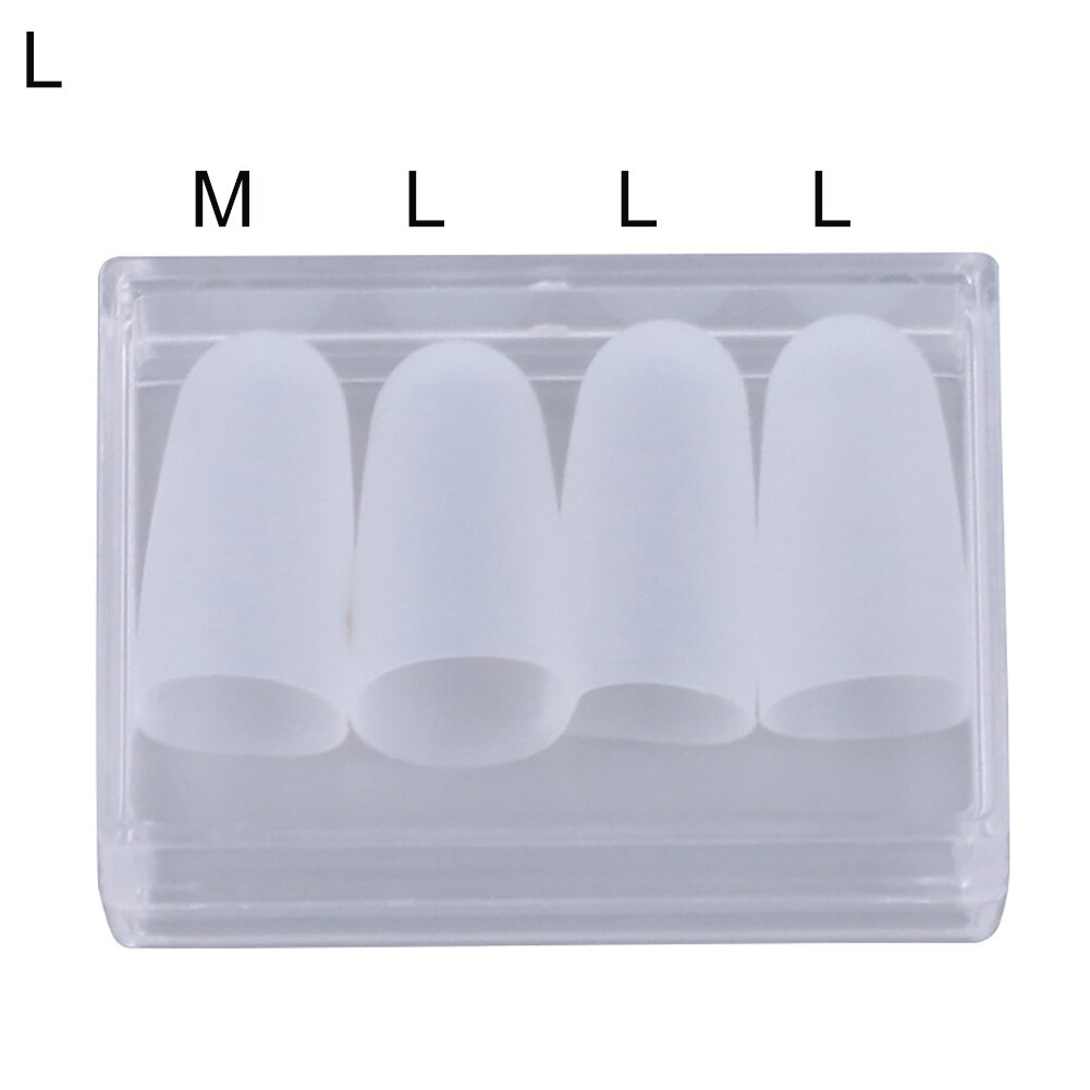 Protector de dedos de silicona para guitarra, funda ultrafina para mano izquierda, 4 unidades: L