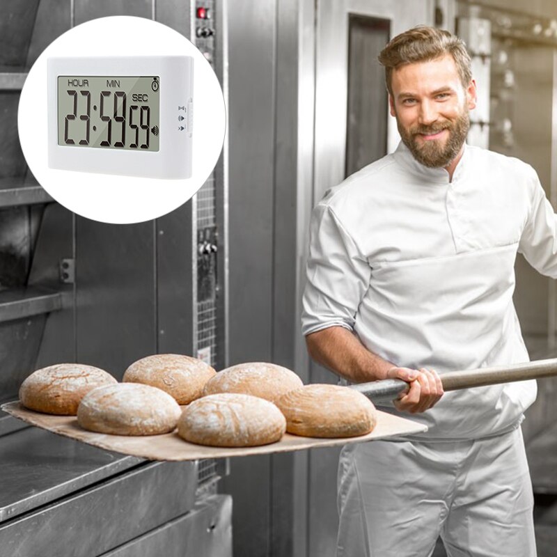 Digital Kitchen Timer, Alarm Clock, Digital Clock with Loud Alarm, Large LCD Displays, Multi-Function Timer for Cooking