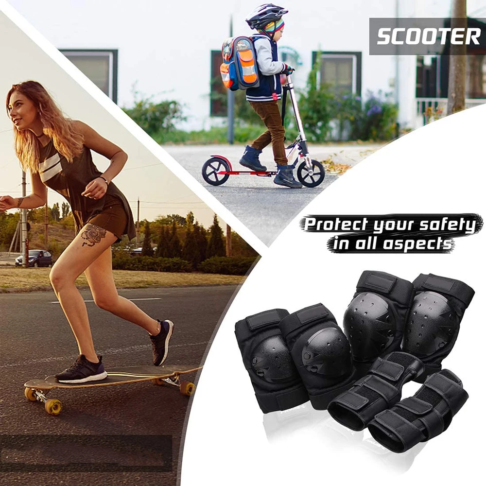 Knie-Ellenbogenschützer für Kinder/Erwachsene, Handgelenkschützer, Schutzausrüstungsset für Rollschuhe, Radfahren, BMX, Skateboard, Roller-Reitsport