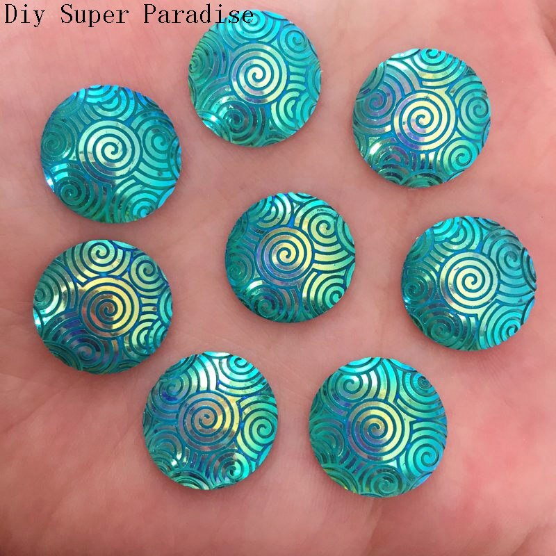 DIY 20pcs 16mm AB Resin Round FlatBack Scrapbook Accessories Wedding Scrapbook Craft K43